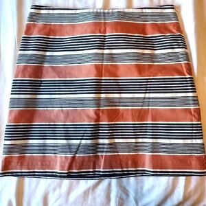 Ann Taylor LOFT A-line stripped skirt